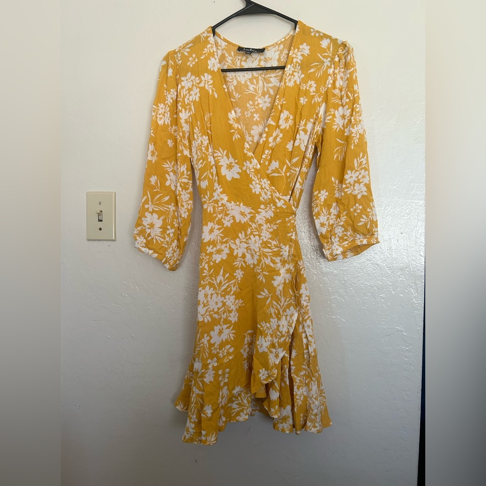 Floral Yellow Dress-Lulus - Picture 5 of 6